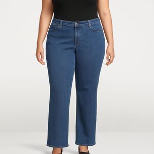Woman Within Medium Wash Straight Leg Jeans 32W Plus Size Classic